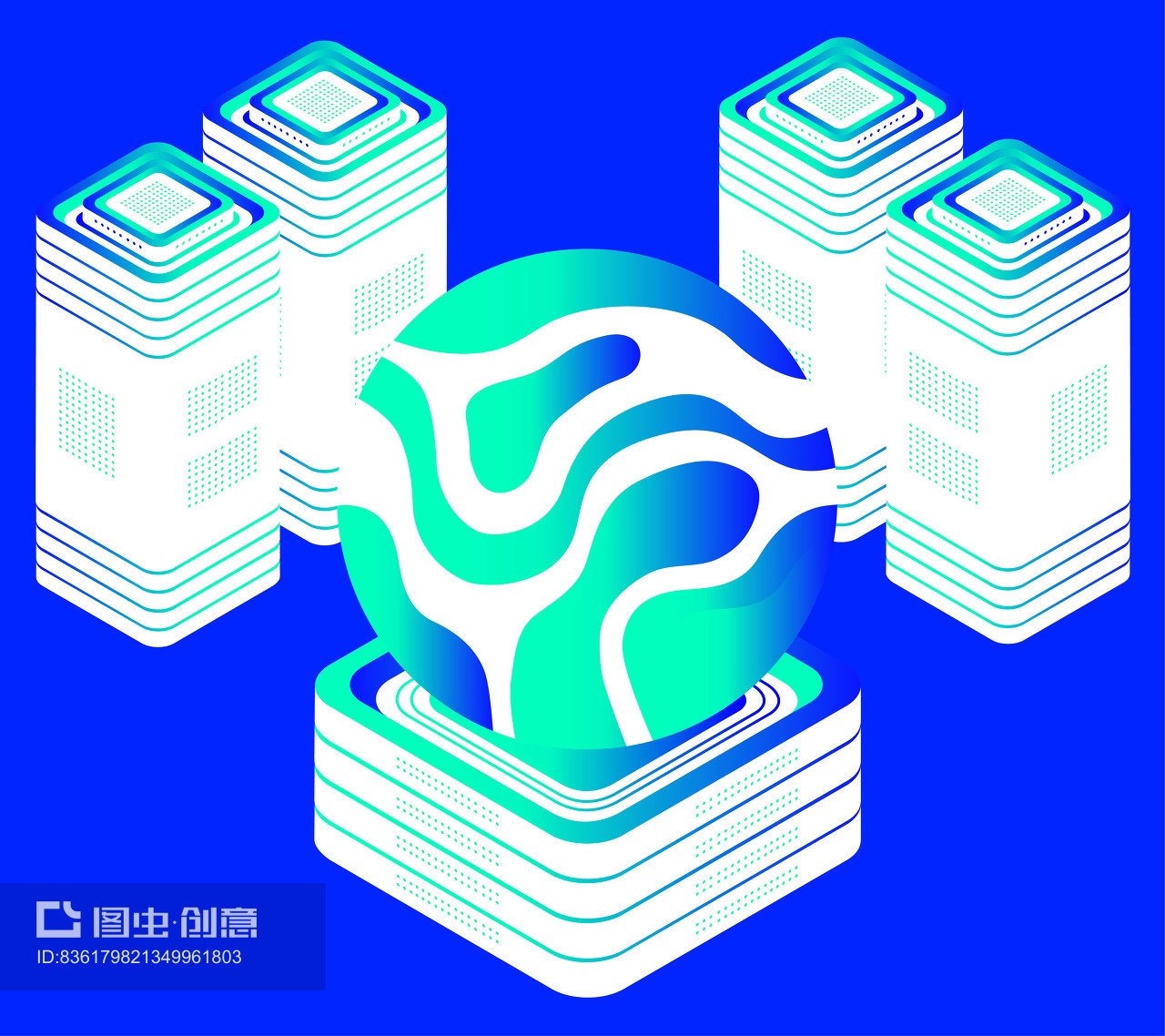 科技環(huán)保強(qiáng)力凈化地球插畫