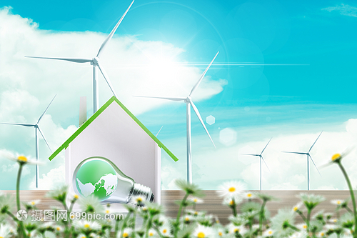 新能源創(chuàng)意唯美風(fēng)力發(fā)電